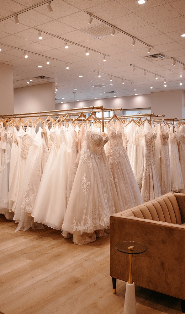 Photo of the showroom bridal gowns